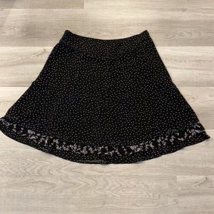 WHBM Polka dot flounce mini skirt